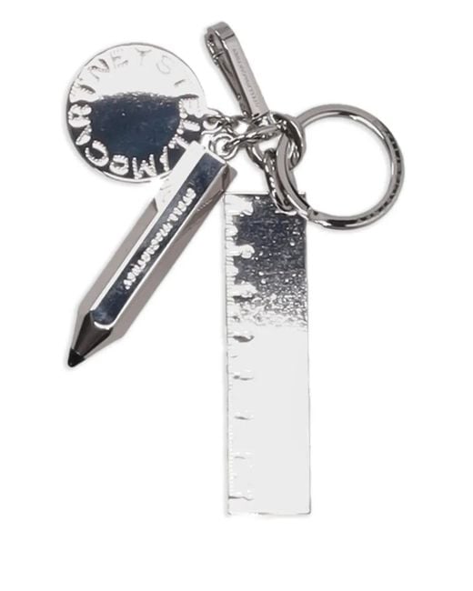 Stella McCartney White Stationery Charm Keyring