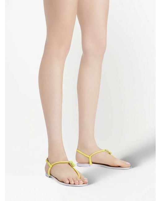 Giuseppe Zanotti Green Sybella T-Bar Sandals