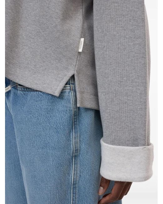 Closed Gray Turn-Up Long-Sleeve Sweatshirt