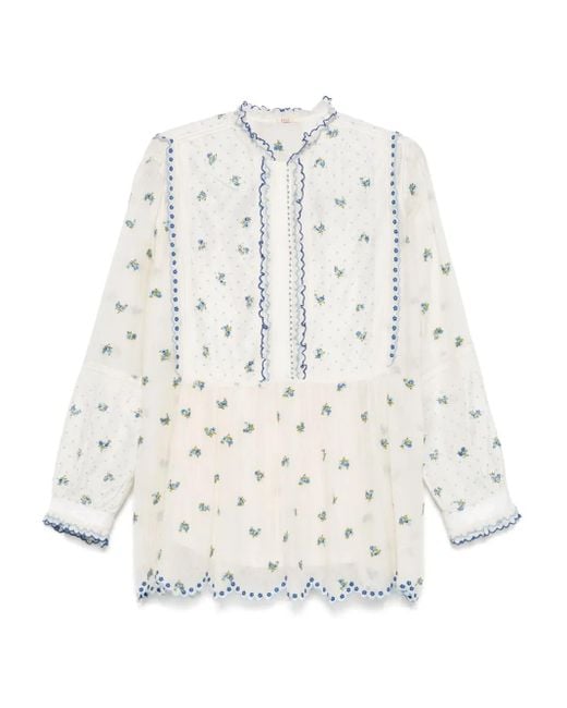 Péro フローラル ブラウス White