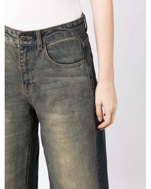 JNBY Gray Wide-Leg Gradient-Effect Jeans