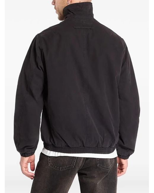 AllSaints Black Holman Ramskull Zip-Up Elasticated-Hem Jacket for men