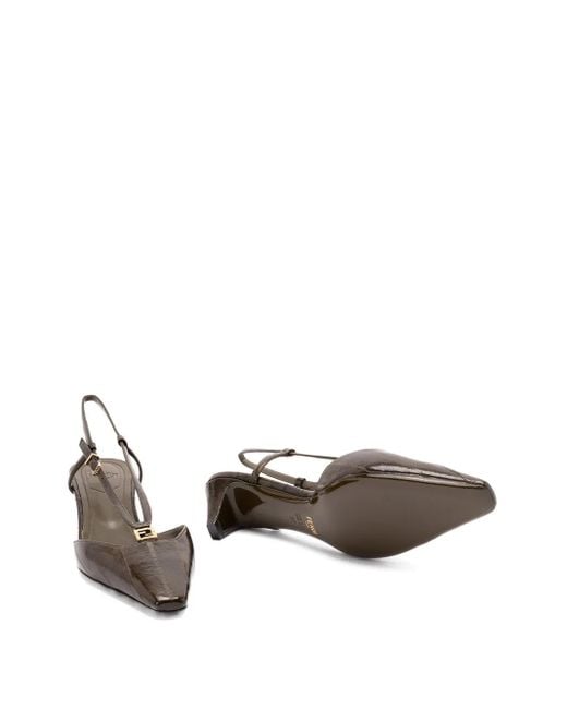 Pumps A Punta Con Cinturino Posteriore 40Mm di Fendi in Green