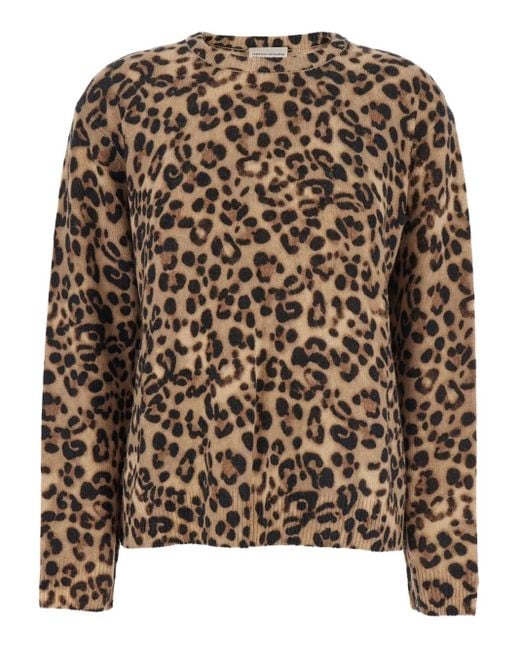 Semicouture Trui Met Luipaardprint En Ronde Hals in het Brown
