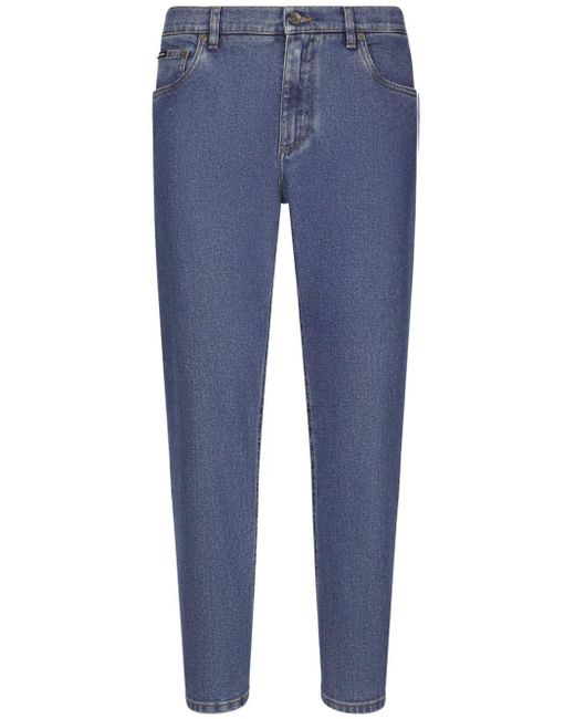 Dolce & Gabbana Blue Stretch-fit Slim-cut Jeans for men
