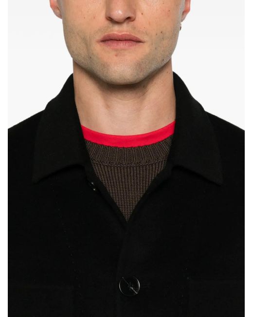 Giorgio Brato Black Veste Boutonnée À Poches Plaquées for men
