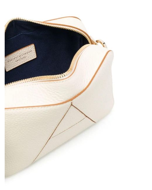 Aspinal Natural Camera A Leather Crossbody Bag