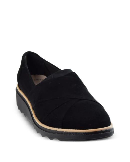 Clarks Black Sharon Form Loafers