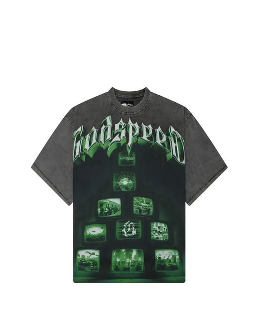 Godspeed Green Logo-Print Graphic-Print T-Shirt for men