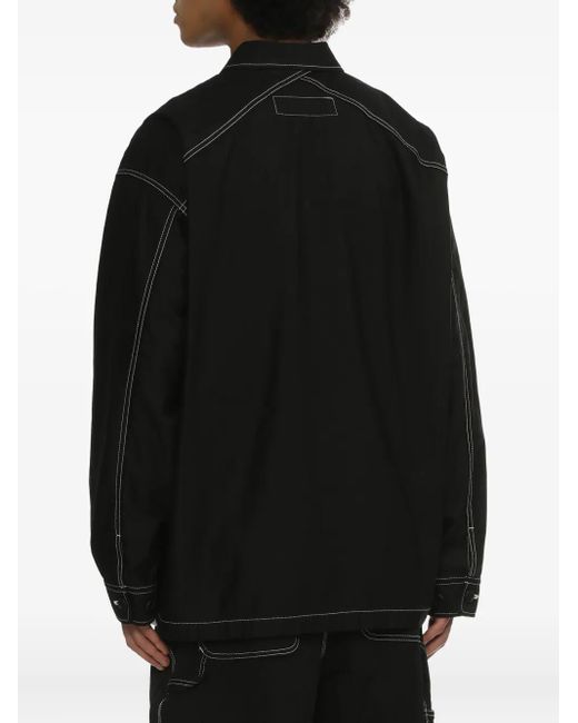 メンズ Comme des Garçons コントラストステッチ シャツ Black