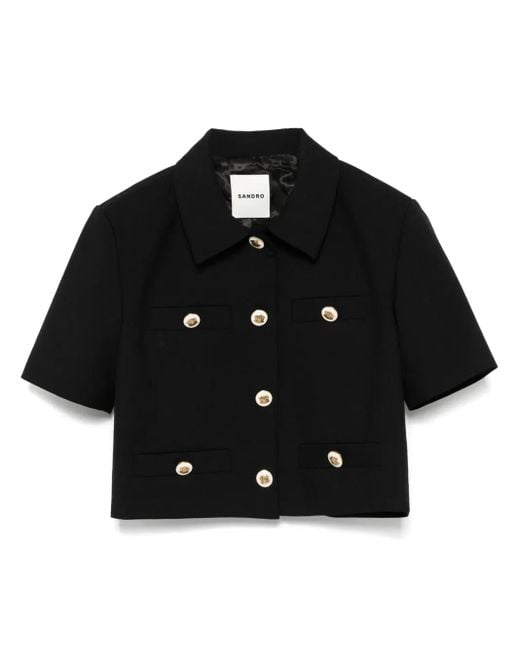 Sandro Black Cropped-Jacke