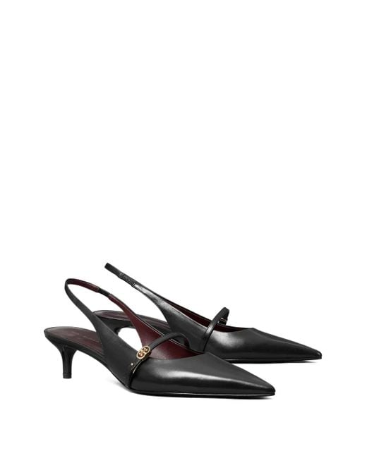 Tory Burch Black Slingback Shoes With Buckle