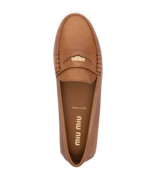 Miu Miu コインディテール ローファー Brown