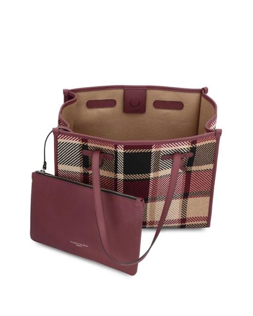 Gianni Chiarini Red Marcella Tote Bag mit Lederbesatz