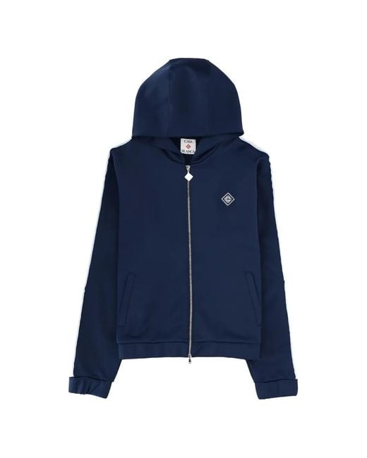 Casablanca Blue Hooded Zip Jacket for men