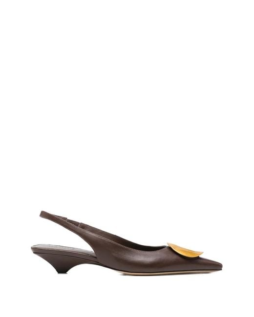 Vic Matié Brown Pointed-Toe Leather Pumps