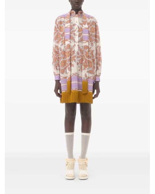 Valentino Garavani Pink Paisley-Print Mini Dress