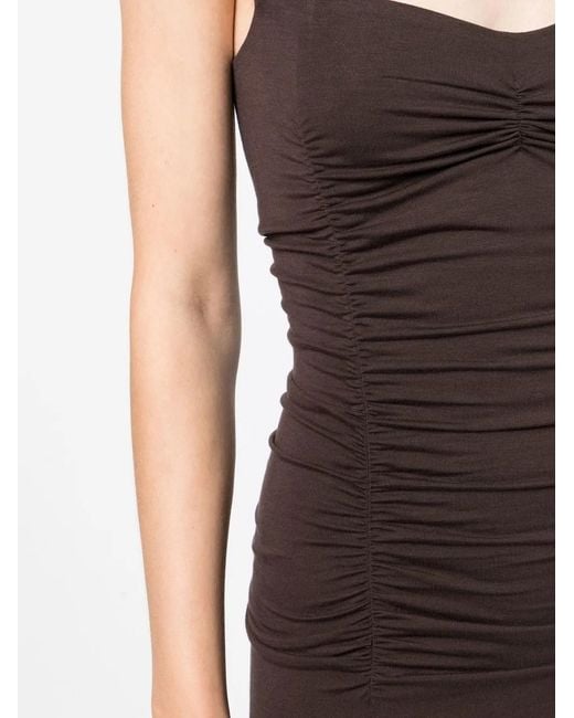 Reformation Brown Suvi Ruched Midi Dress