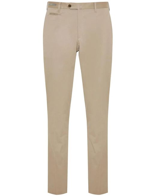 Corneliani Natural Pressed-Crease Tapered Trousers for men