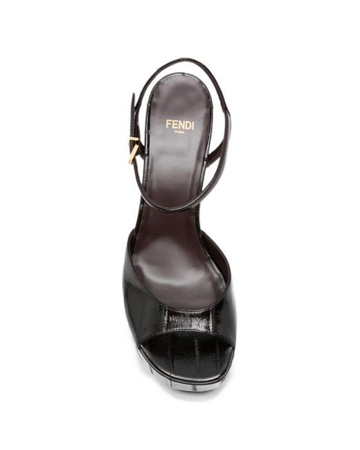 Fendi Black Arco Ankle-Strap Sandals for men