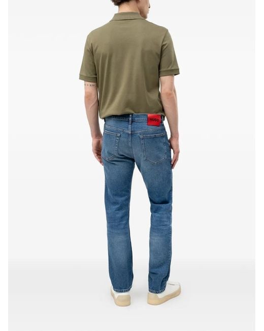 HUGO Blue Logo-Patch Jeans for men