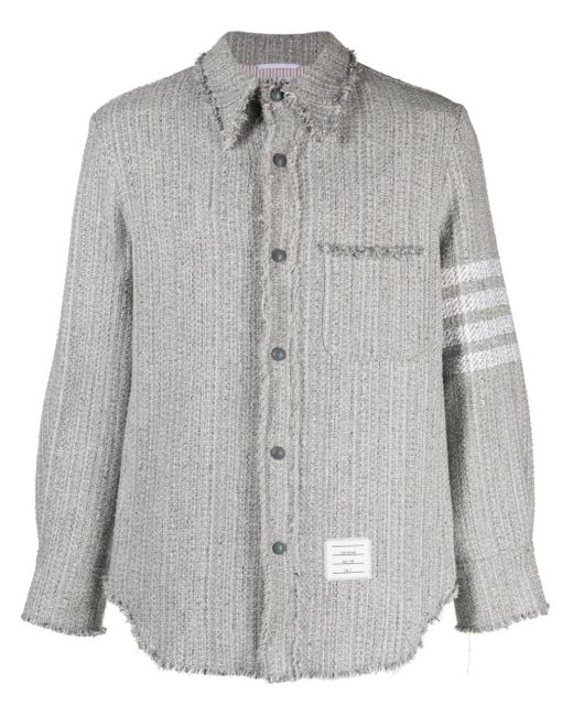 Camisa con motivo 4-Bar y rayas Thom Browne de hombre de color Gray