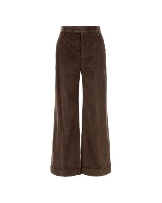 Brunello Cucinelli Brown Corduroy Wide-Leg Trousers
