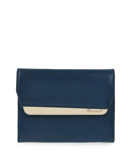 DSquared² Blue Logo-Plaque Leather Wallet