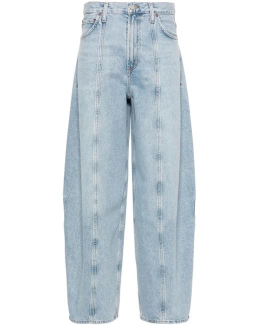 Agolde Jeans Met Verticale Zoom in het Blue