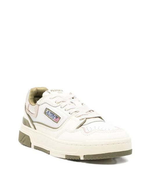 Autry White Lizard Panelled Trainers