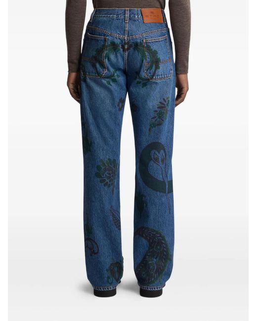 メンズ Etro ペイズリー ジーンズ Blue