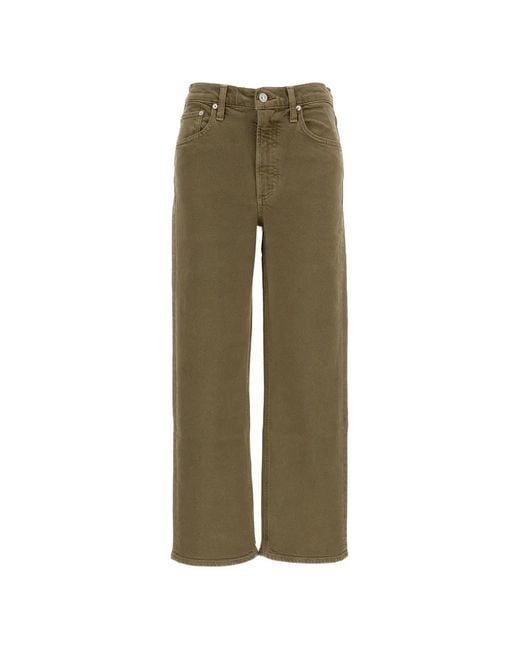 Citizens of Humanity Green High-Rise Straight Jeans