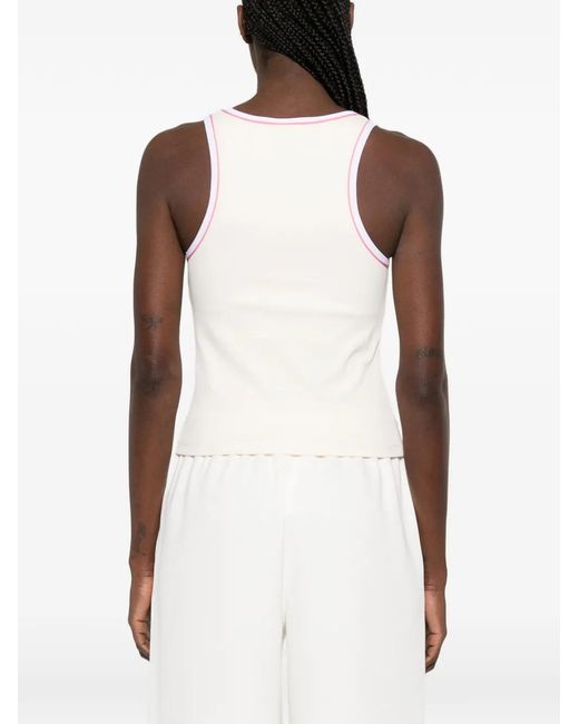 P.E Nation White Logo-Detail Ribbed Tank Top