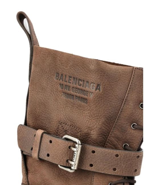 Balenciaga Brown Venom Lace-Up Boots for men