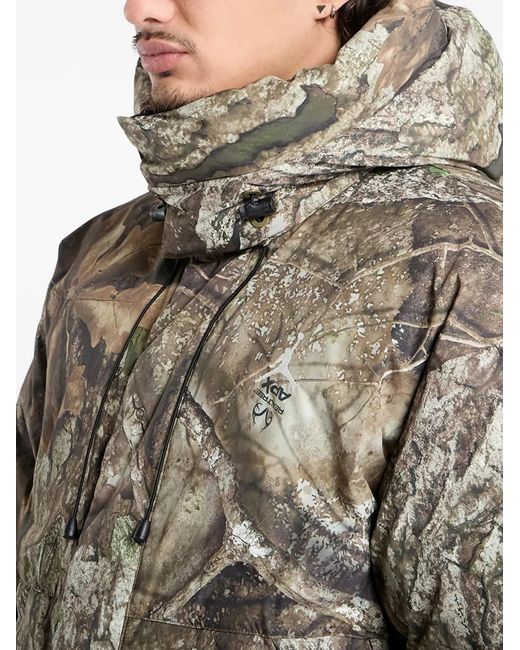 Nike Gray Printed Hooded Parka for men
