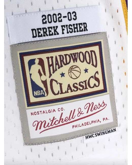 Mitchell & Ness Gray Alternate Jersey "Nba La Lakers 2002 Derek Fisher" T-Shirt for men