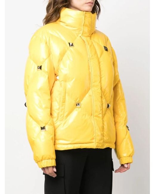 Philipp Plein Yellow Short Puffer Jacket