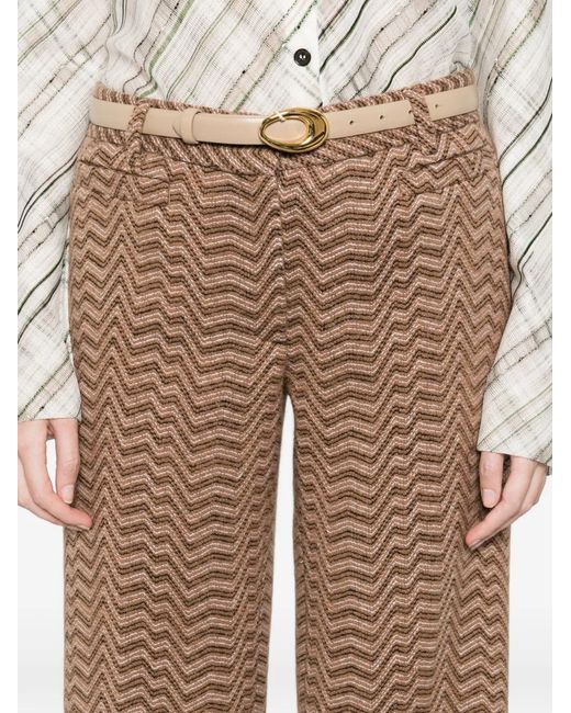 Missoni Brown Pantalon À Motif Zigzag
