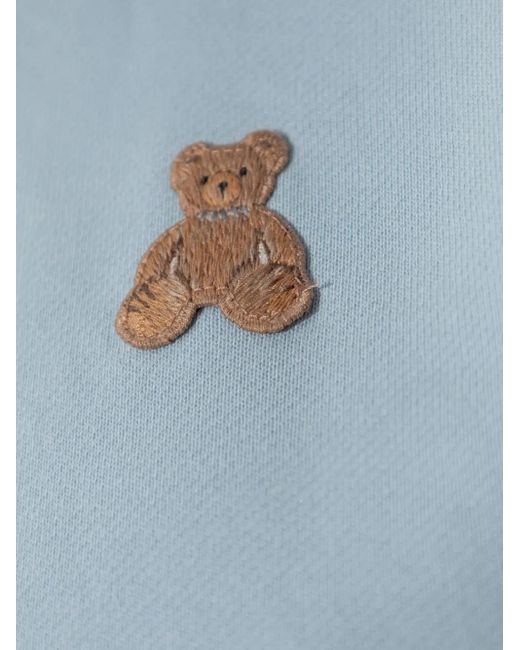 Palm Angels Blue Mock-Neck Long-Sleeve Sweatshirt