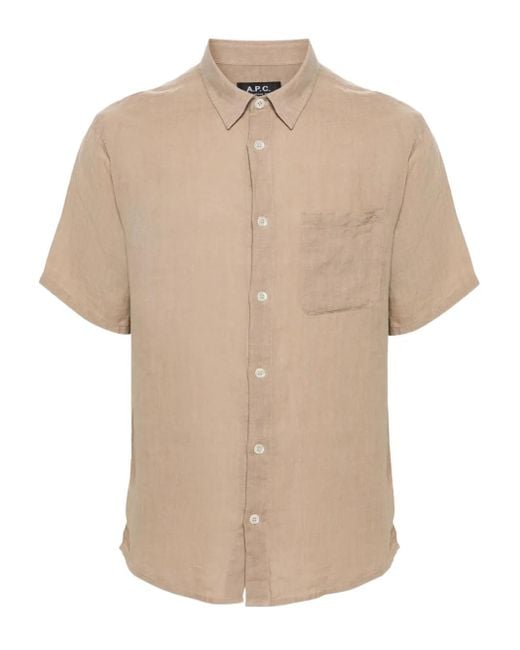 A.P.C. Hemd aus Leinen in Natural für Herren