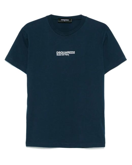メンズ DSquared² ロゴ Tシャツ Blue