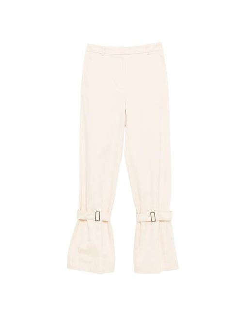 Patrizia Pepe White Strap Cotton Trousers