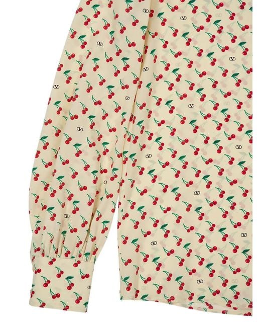 Valentino Garavani Natural Cherryfic-Print Shirt
