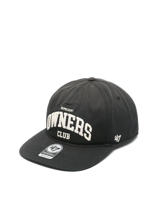 Represent Black Embroidered Baseball Cap for men