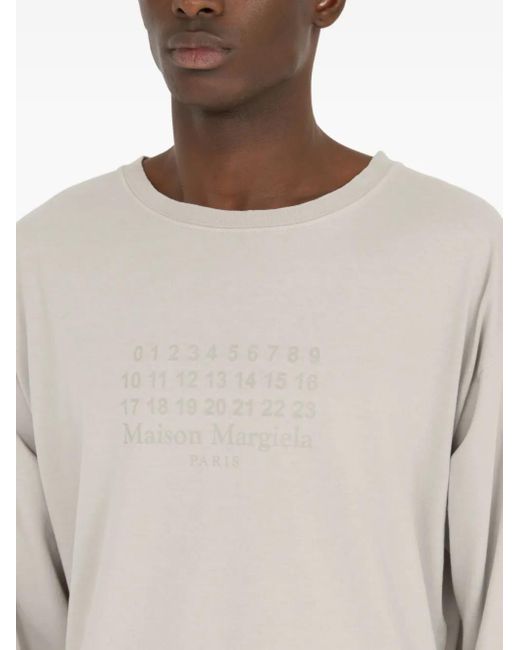 Maison Margiela Natural Logo-Print T-Shirt for men
