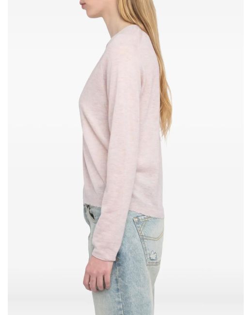 Zadig & Voltaire Pink Manylla Button-Front V-Neck Cardigan