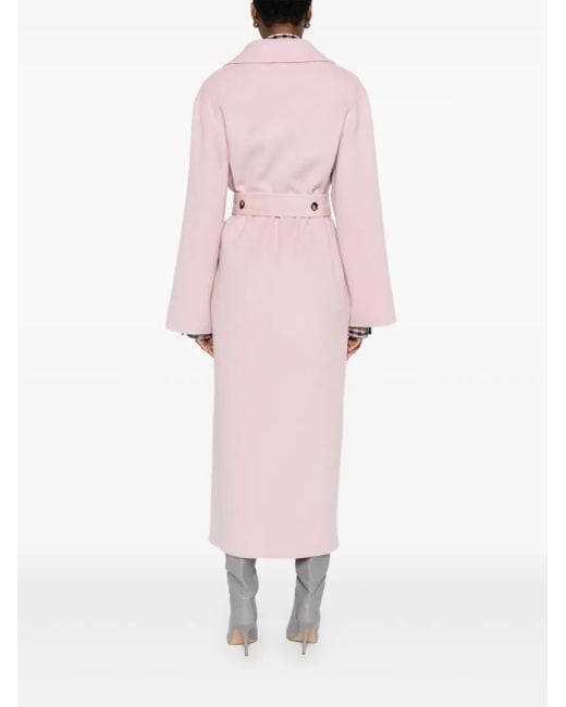 Abrigo con cinturón Alberta Ferretti de color Pink