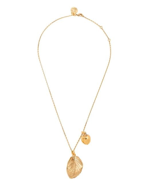 Goossens Metallic Leaves-Charm Necklace