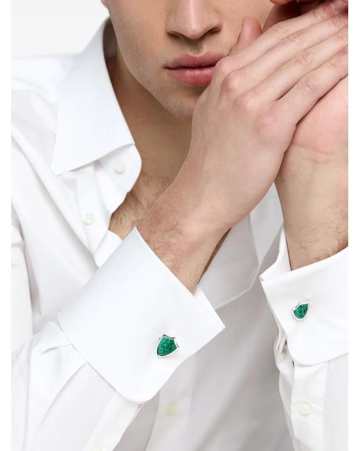 Mateo Green Malachite Shield Cufflinks for men