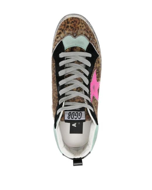 Golden Goose Deluxe Brand Brown Mid Star Double-Quarter Sneakers for men